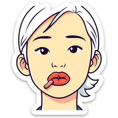 Biting my lower lip cause I want something sticker