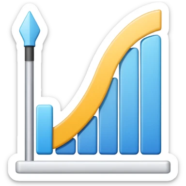 gráfico de ventas color blanco sticker