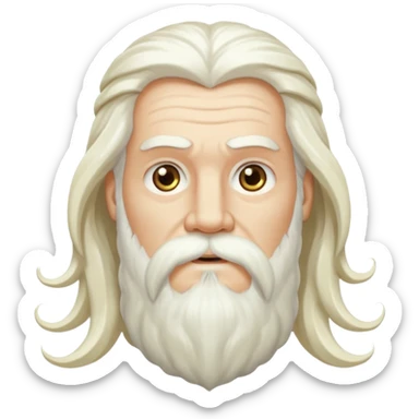 GOD OF WAR Zeus with white eyes white long hair and long white beard  sticker