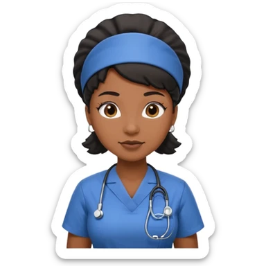 Black nurse boss sticker