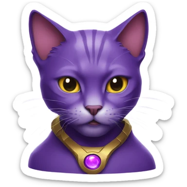 Purple cat with the infinity gauntlet sticker