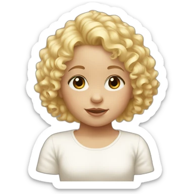 white baby girl with blonde curly hair sticker