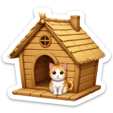 Cat hut sticker