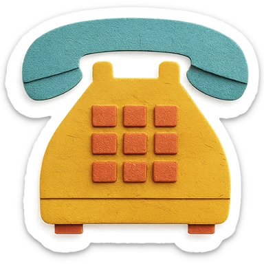 phone, paper craft style sticker