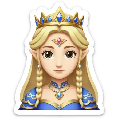 Princess Zelda with blonde hair and royal dress sticker