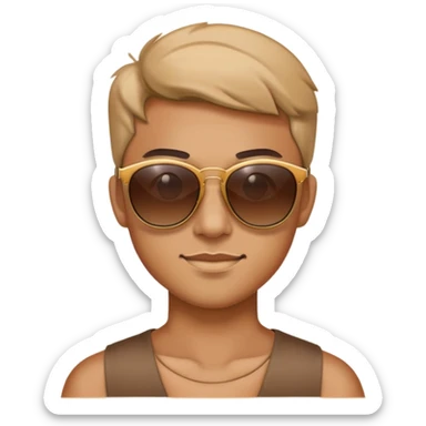 A poop whereing sun glasses  sticker