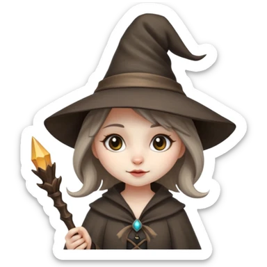 cute raccoon witch girl sticker