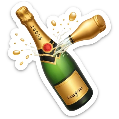 Champaine bottle opening sticker