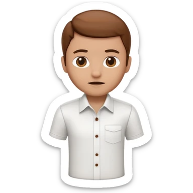 A 3D cartoon white shirt with a brown soil stain in the center, smooth fabric texture, bright lighting, realistic Memoji-style look. sticker
