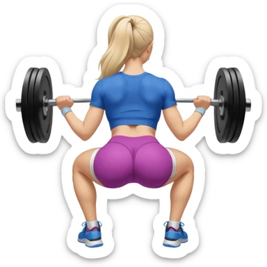 girl working out glutes shirt on but showing from behind but she's squatting and full body zoomed out also more coverage please  sticker