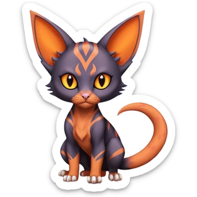 Noivern-Litten-Sphynx-Noibat-Torracat-Lykoi-fusion sticker