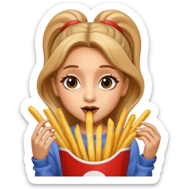 ariana grande munching fries sticker