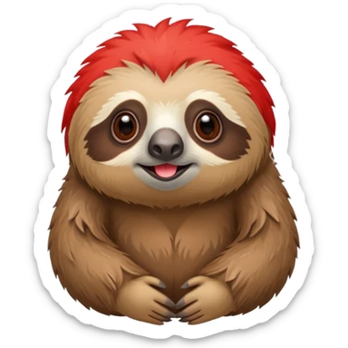 paresseux avec une crête rouge sticker