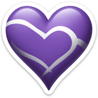 Artistic Purple and white heart  sticker