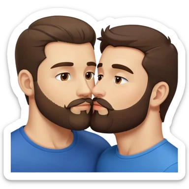 sexy-pose-fit-beard-brunette-caucasian-bear-twink-gay-men-kissing sticker