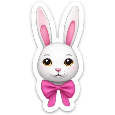 Coneja con lazo rosado sticker