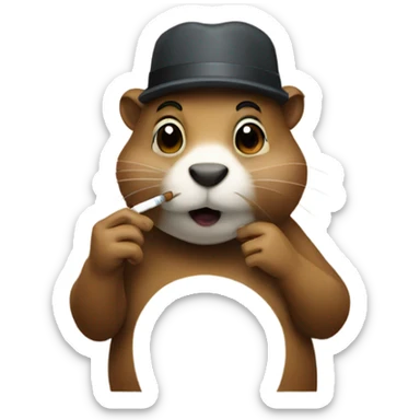 Gopher smoking a cigarette  sticker