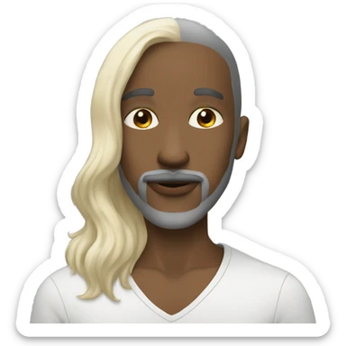  Grey Goatee beard pale man kisses Caribbean girl sticker