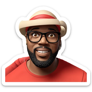 stylish boy in red shirt sticker