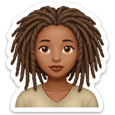 Black woman with locs in love sticker