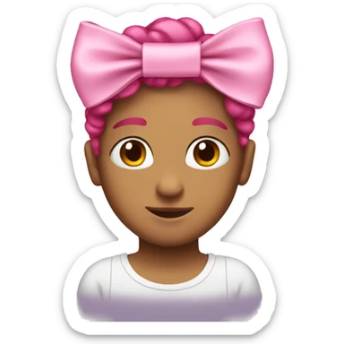 pink hair bow sticker