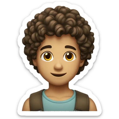 Niño moreno pelo rizado sticker
