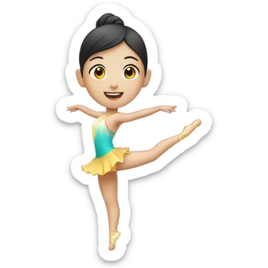 a Chinese girl doing rhythmic gymnastics sticker