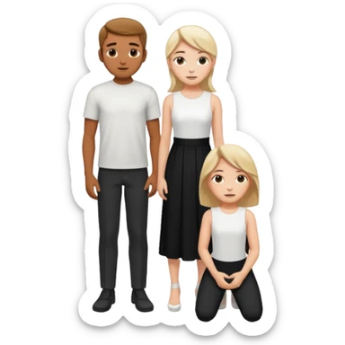 Girl on knees in front of standing man sticker