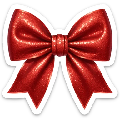 red glitter bow sticker