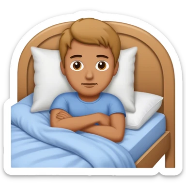 Homme dans son lit qui va dormir  sticker