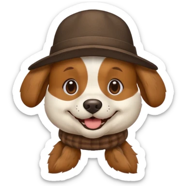 dog with a hat sticker