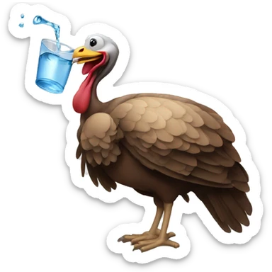 Turkey drinking water sticker
