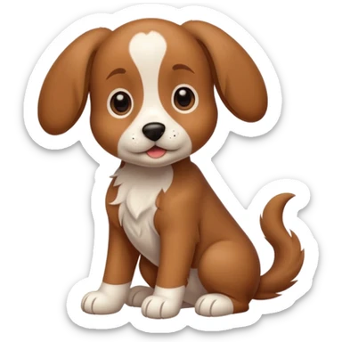 playful 1-year-old puppy with floppy ears and wagging tail sticker