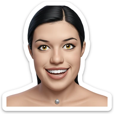 smiling girl with black hair sticker