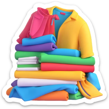 pile of fashionable clothes sticker