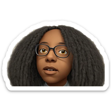 contemplative boy behind blinds sticker