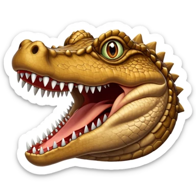 Cocodrilo café viendo hacia enfrente sticker
