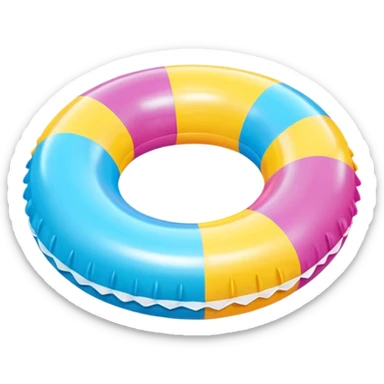 inflatable pool float object icon, colorful swimming ring, glossy plastic texture, summer vibe, 3D cartoon, mobile game icon style, centered, clean background, no text, no watermark
 sticker