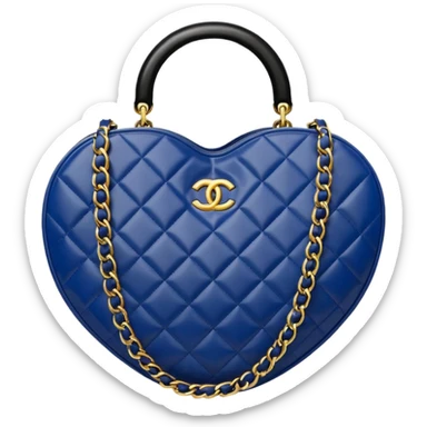 chanel heart shape bag white color bag sticker