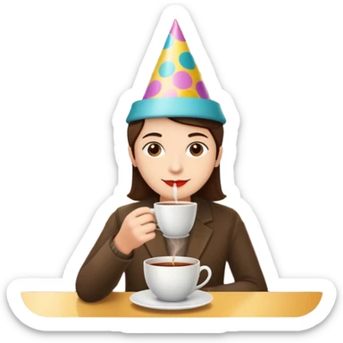 tea party in a coffee shop  sticker