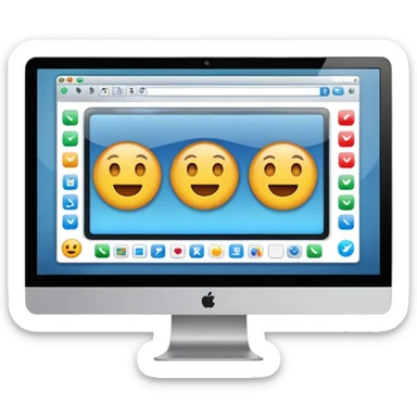 software window open on a computer monitor, simple, clear, no text sticker