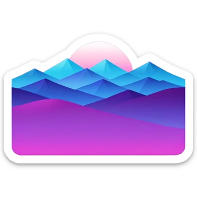 Royal Purple-Magenta-Violet-Indigo-Pink-Blue-Cyan-gradient Aesthetic Scenery Deco sticker