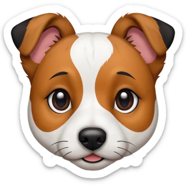 Strävhårig jack russel med svarta öron resten helt vit sticker