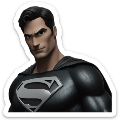 superman wearing his all black suit from justice league zac snyder cut sticker