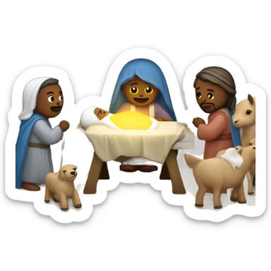 Nativity scene sticker