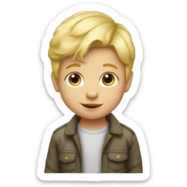 Boy blonde toddler sticker