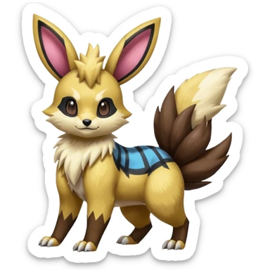 Zeraora-Obstagoon-Furret-Buneart-Lopunny-Eevee-fusion sticker