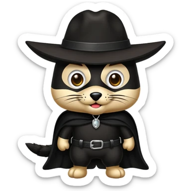 zorro mascota sosteniendo un neumático sticker