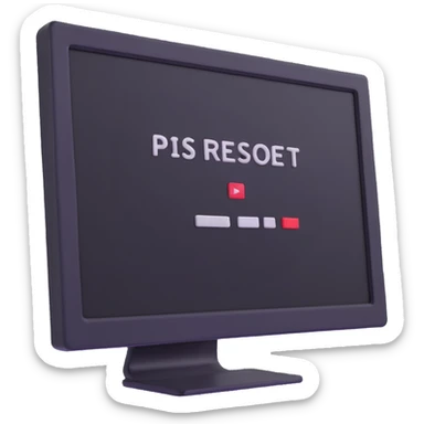 Computer screen with password field and reset button sticker