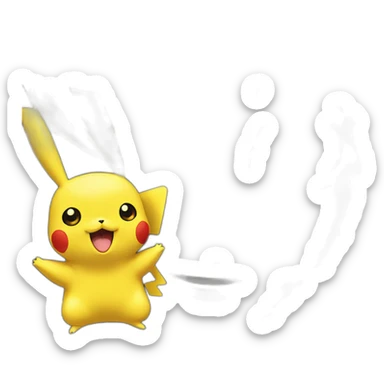 Pikachu with a girl, hear black sticker